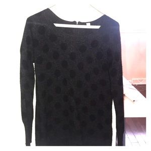 Cashmere polka dot tunic with zippered back